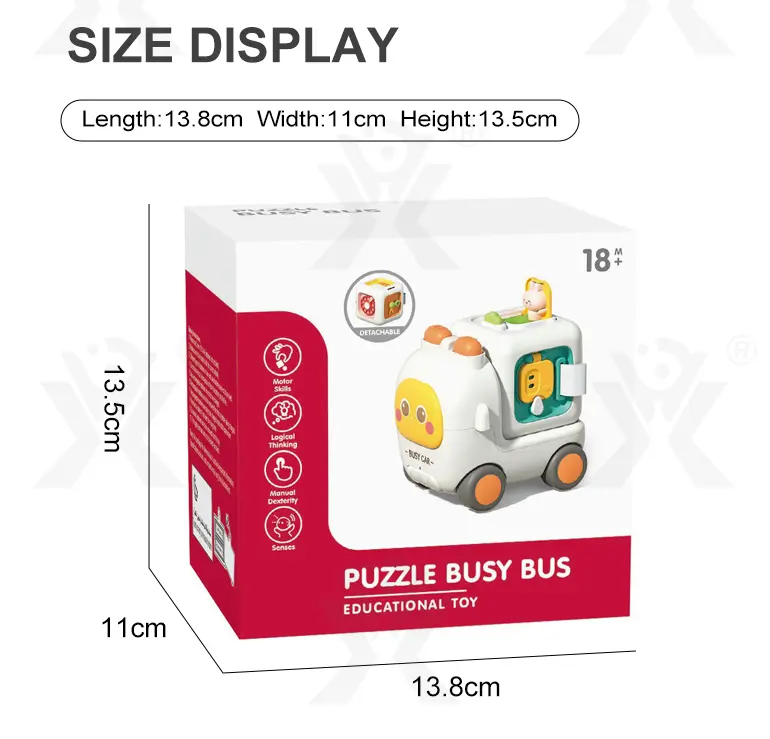 Take-Apart Busy Bus, 6-in-1 Baby Activity Cube Bus Toy with Lights & Music · TV10043 · detail image 11 of 11