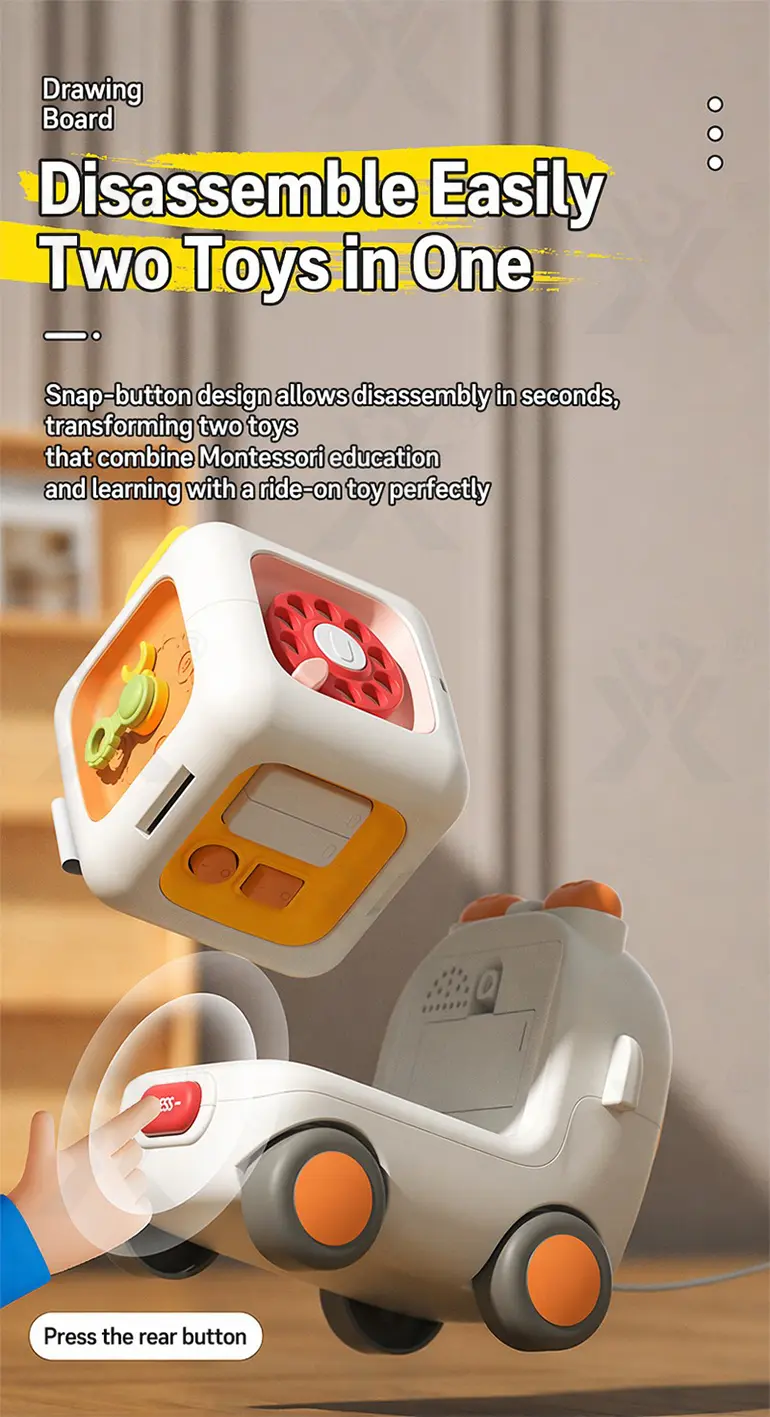 Take-Apart Busy Bus, 6-in-1 Baby Activity Cube Bus Toy with Lights & Music · TV10043 · detail image 2 of 11