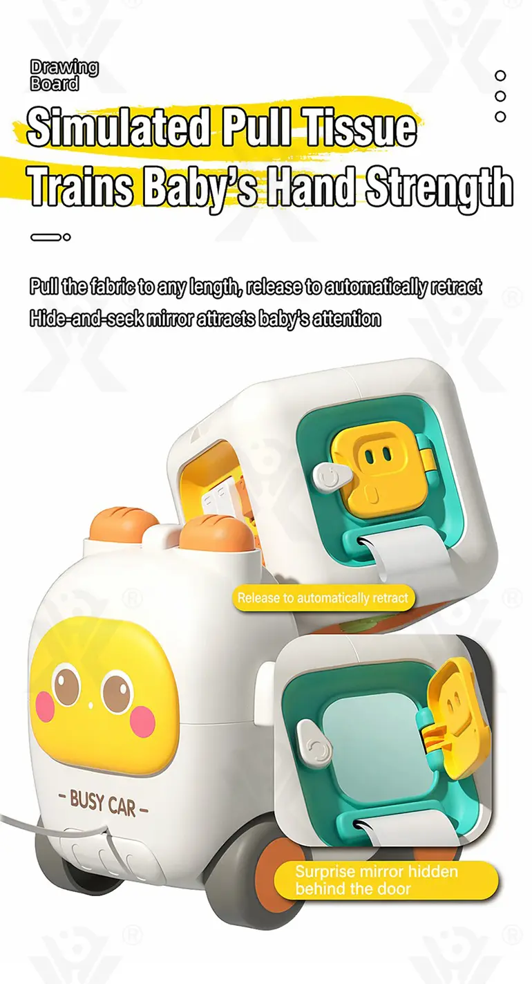 Take-Apart Busy Bus, 6-in-1 Baby Activity Cube Bus Toy with Lights & Music · TV10043 · detail image 5 of 11