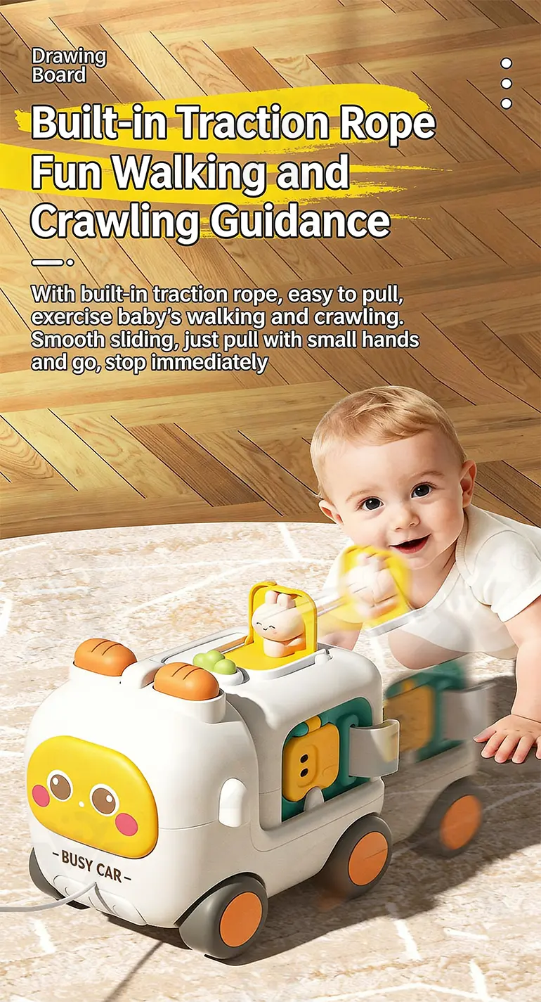 Take-Apart Busy Bus, 6-in-1 Baby Activity Cube Bus Toy with Lights & Music · TV10043 · detail image 6 of 11
