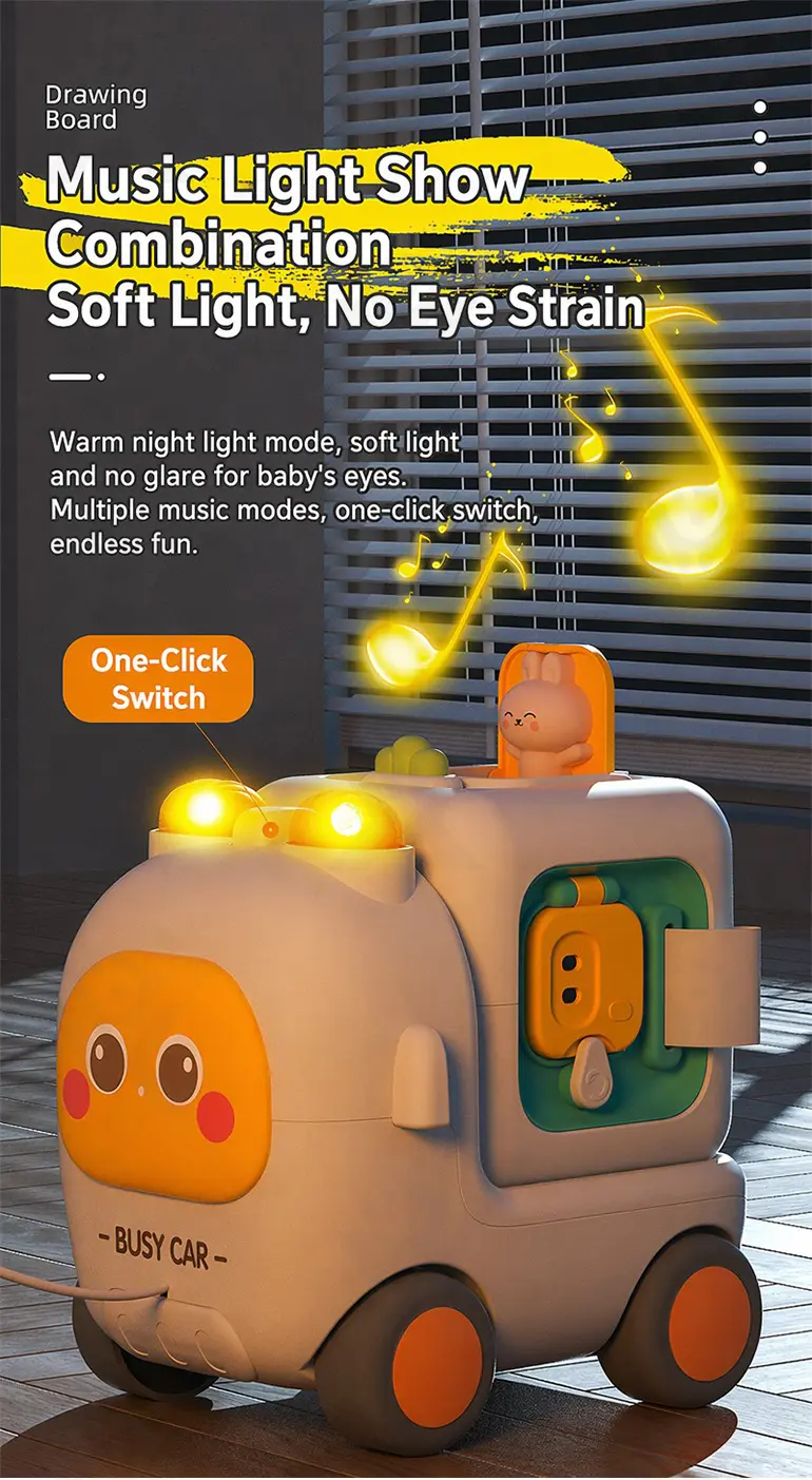 Take-Apart Busy Bus, 6-in-1 Baby Activity Cube Bus Toy with Lights & Music · TV10043 · detail image 8 of 11