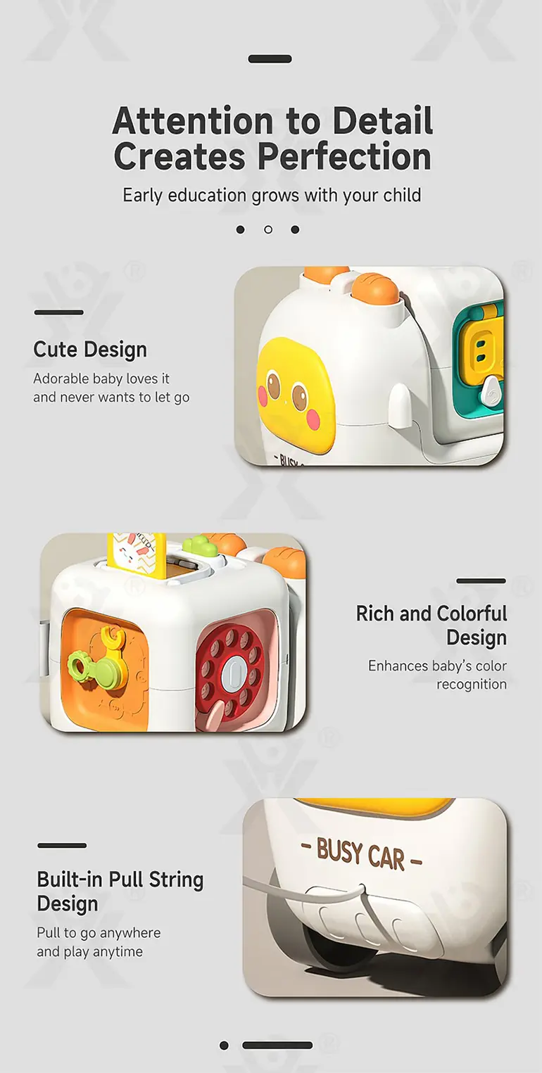 Take-Apart Busy Bus, 6-in-1 Baby Activity Cube Bus Toy with Lights & Music · TV10043 · detail image 9 of 11