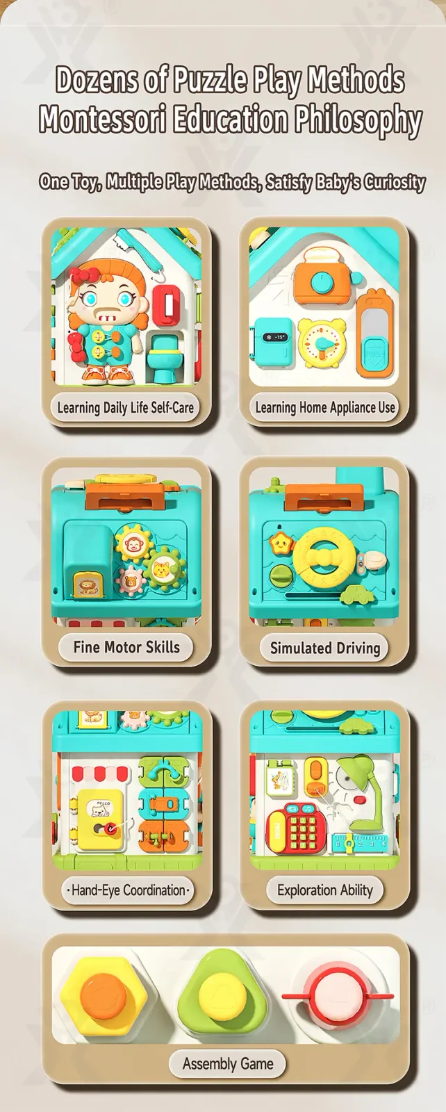 Montessori Busy House Activity Toy for Toddler · TV10051 · detail image 2 of 12