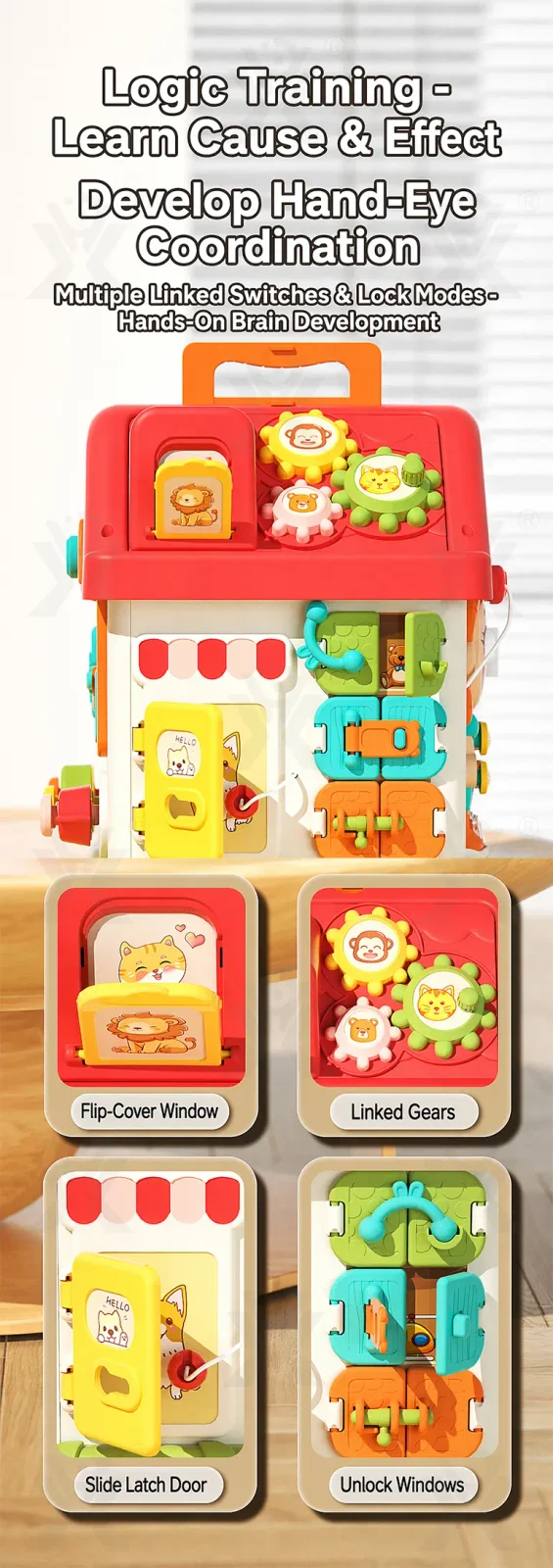 Montessori Busy House Activity Toy for Toddler · TV10051 · detail image 6 of 12