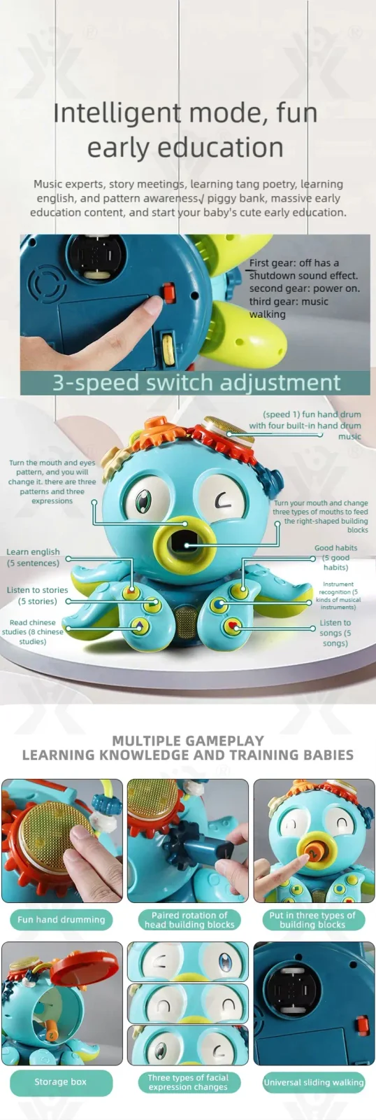 Crawling Octopus Toy For Early Learning · TV10012 · detail image 3 of 7