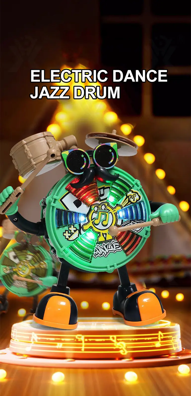 Baby Dancing Drum Instrument Electric Music Robot Toy · TV10031 · detail image 1 of 7