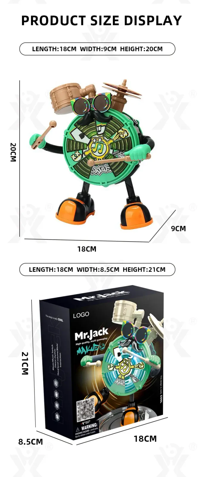 Baby Dancing Drum Instrument Electric Music Robot Toy · TV10031 · detail image 7 of 7