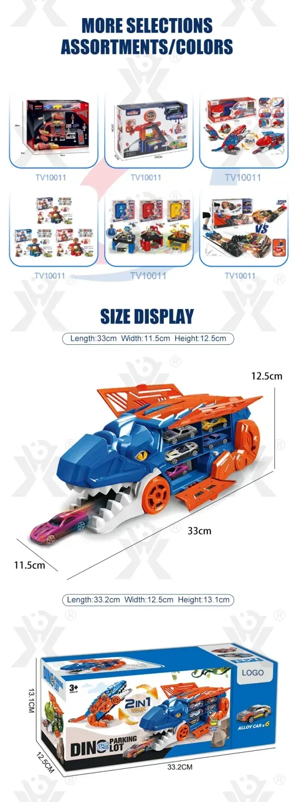 Dinosaur Alloy Catapult Toy with 6 Die-Cast Cars · TV10011 · detail image 5 of 5