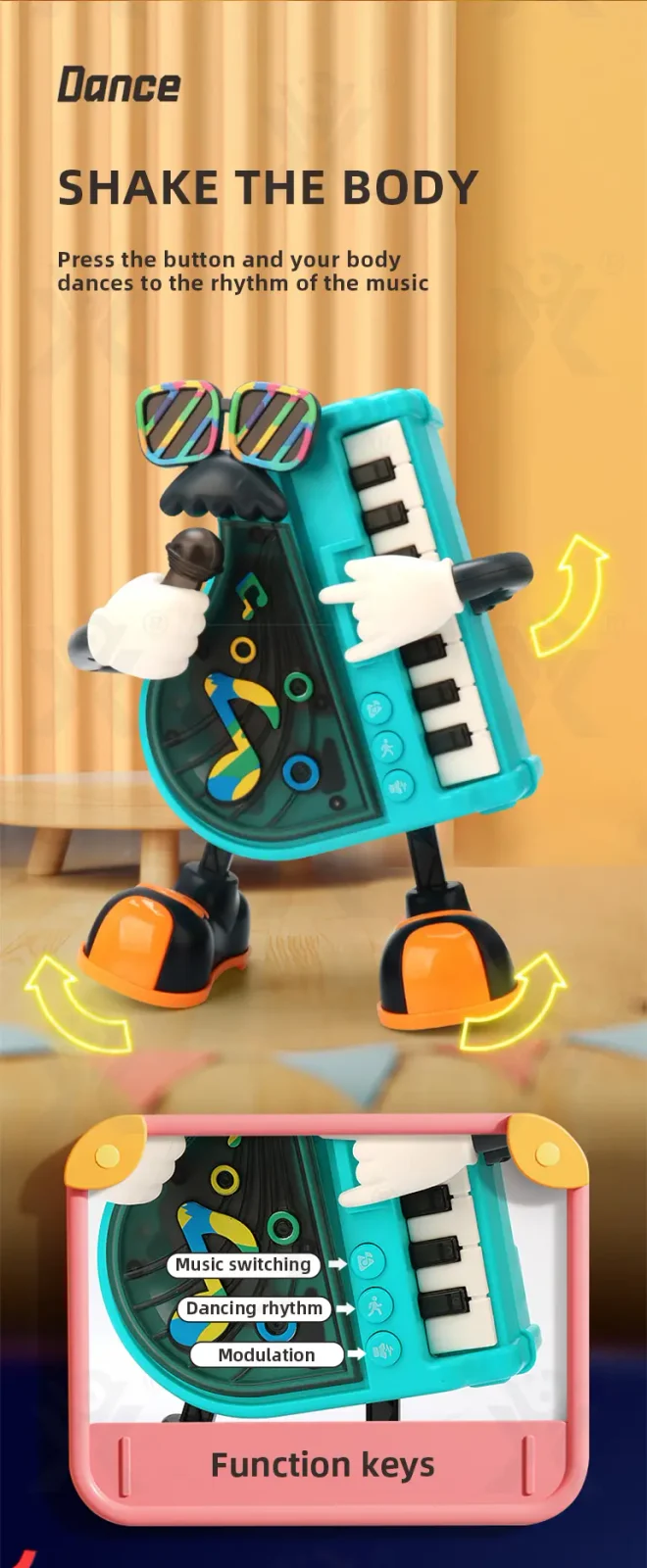 Kids Electric Dancing Piano Toy, Interesting and Funny · TV10032 · detail image 2 of 8