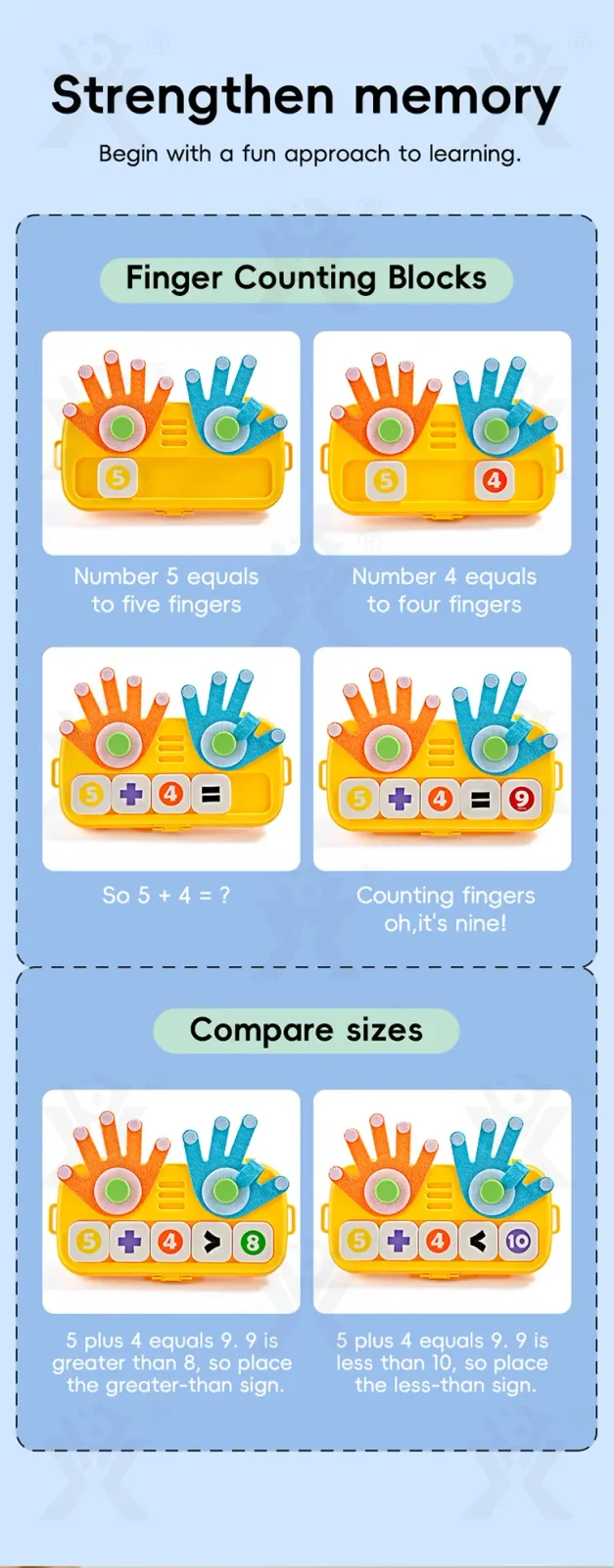 Finger Counting Board, Educational Number Logic Game for Kids · TV10053 · detail image 4 of 11