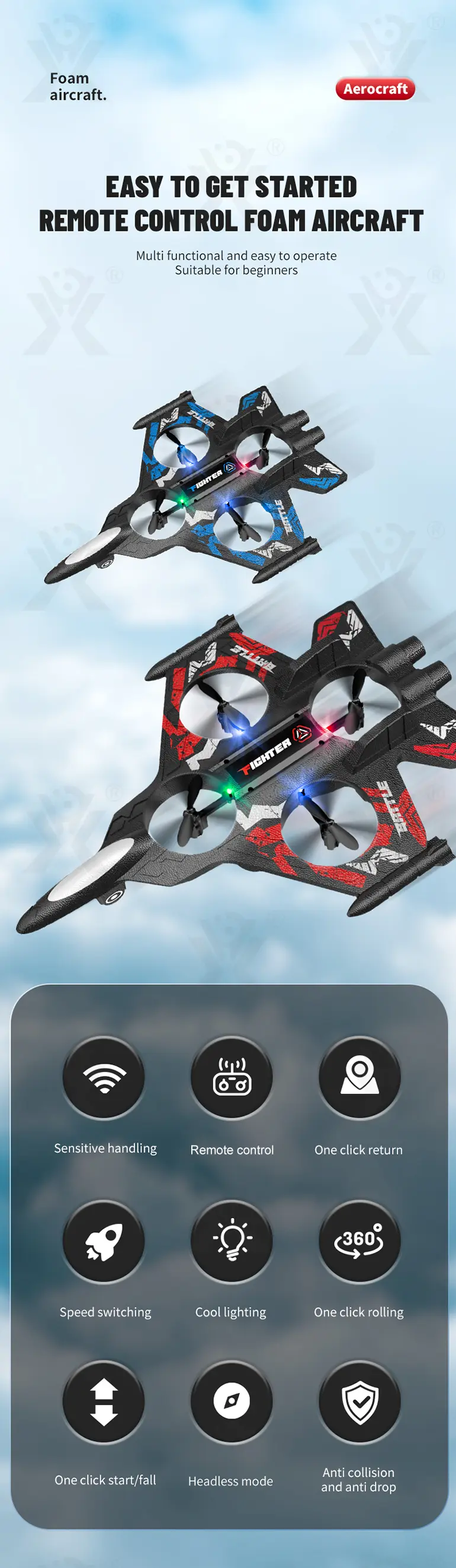 Foam RC Airplane, Bulk Fighter Jet · TV10054 · detail image 1 of 11