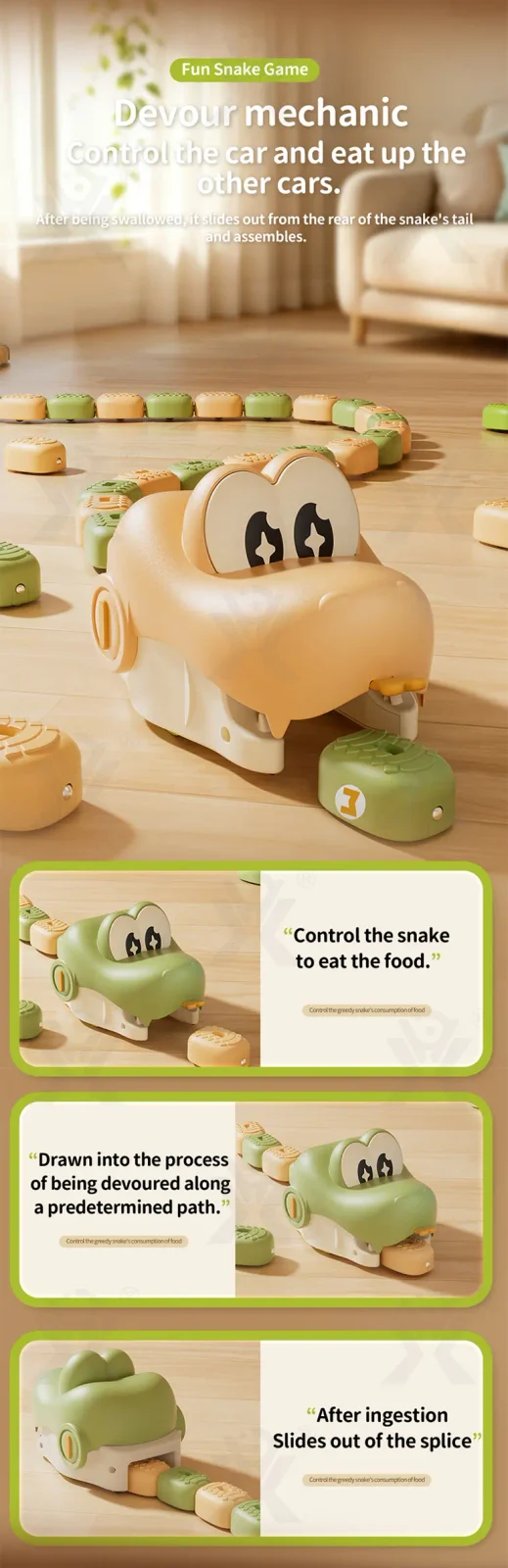 Magnetic Snake Game Toy, Remote Control Eating Snake Toys with Sound and Light-rc animal toys · TV10041 · detail image 2 of 9
