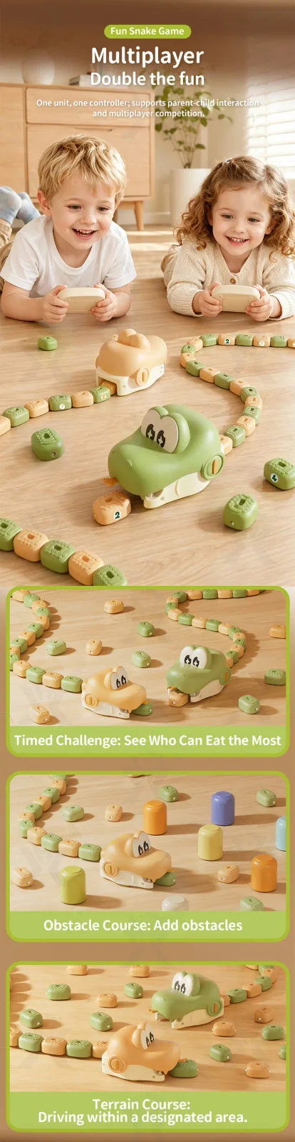 Magnetic Snake Game Toy, Remote Control Eating Snake Toys with Sound and Light-rc animal toys · TV10041 · detail image 3 of 9