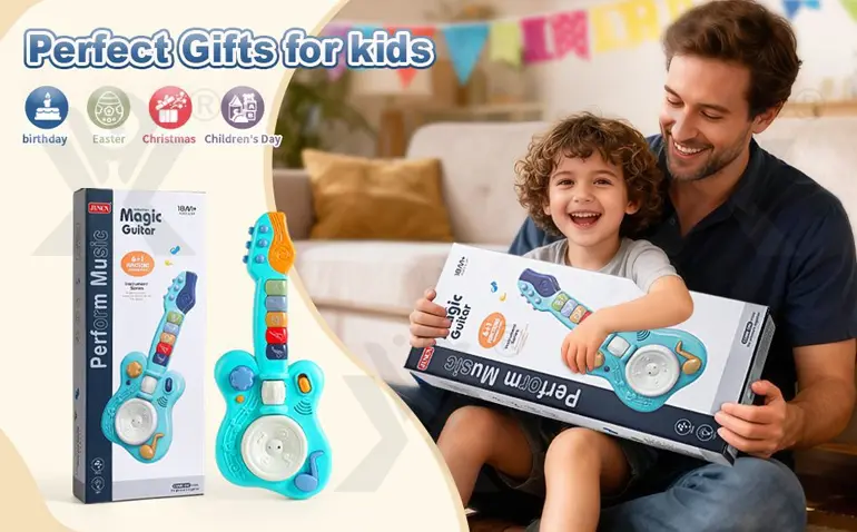Kids’ Guitar Toys with LED Lights & Sound, Interactive Early Learning Supply · TV10058 · detail image 1 of 9