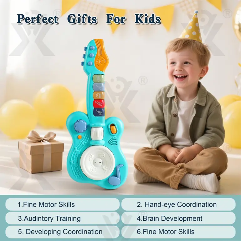 Kids’ Guitar Toys with LED Lights & Sound, Interactive Early Learning Supply · TV10058 · detail image 2 of 9