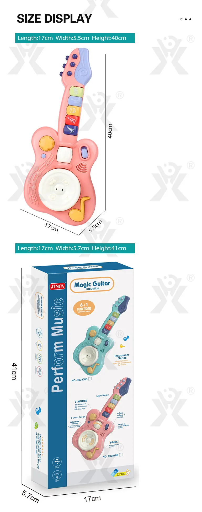 Kids’ Guitar Toys with LED Lights & Sound, Interactive Early Learning Supply · TV10058 · detail image 9 of 9