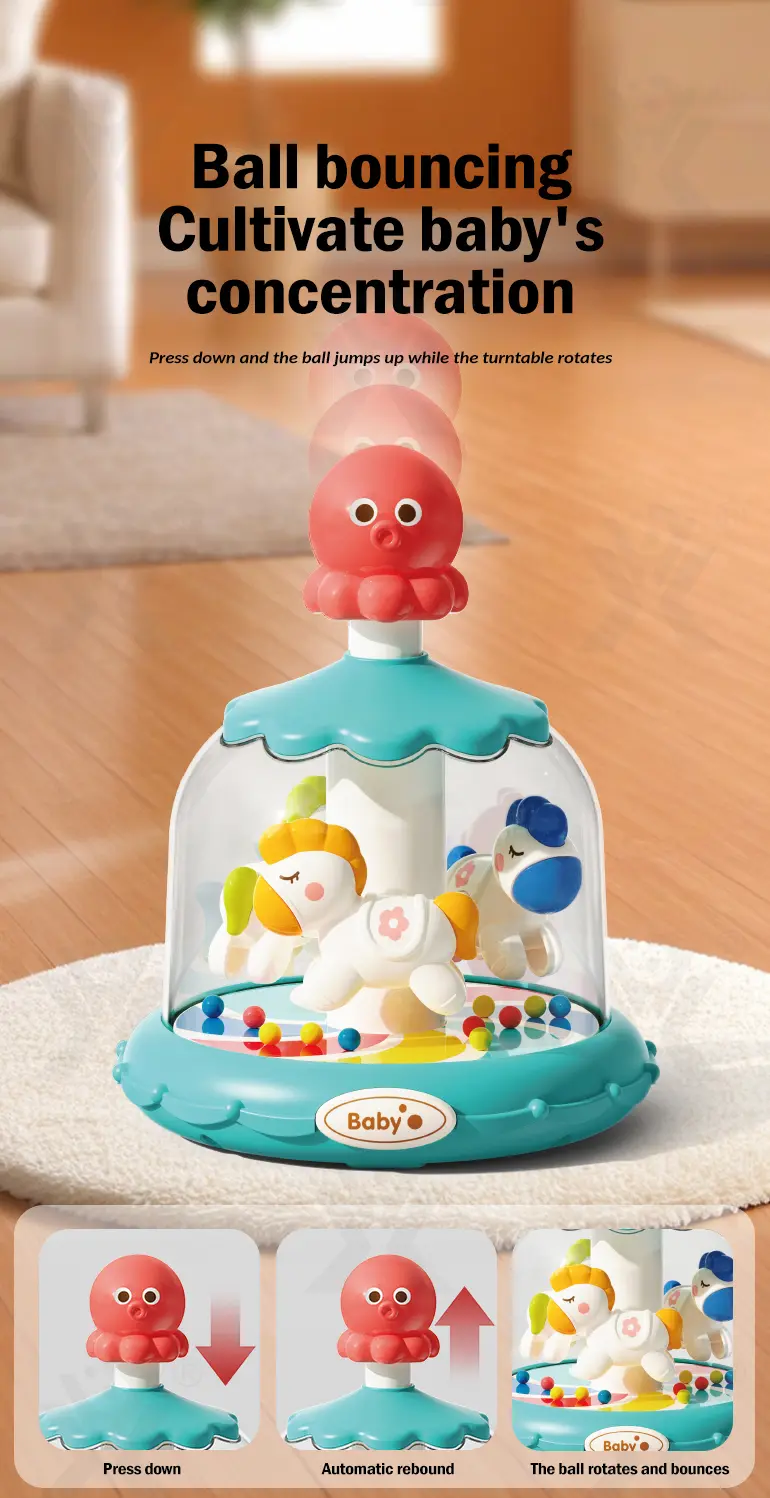Press and Spin Carousel Toy, Baby Early Education Training · TV10048 · detail image 2 of 6