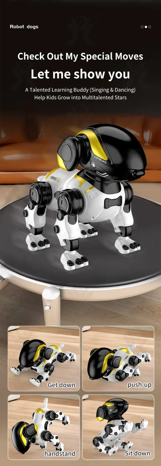 Smart Robot Dog Toy with Voice Control, Remote Control, LED Eyes, Multi-Function Interactive Pet · TV10040 · detail image 2 of 11