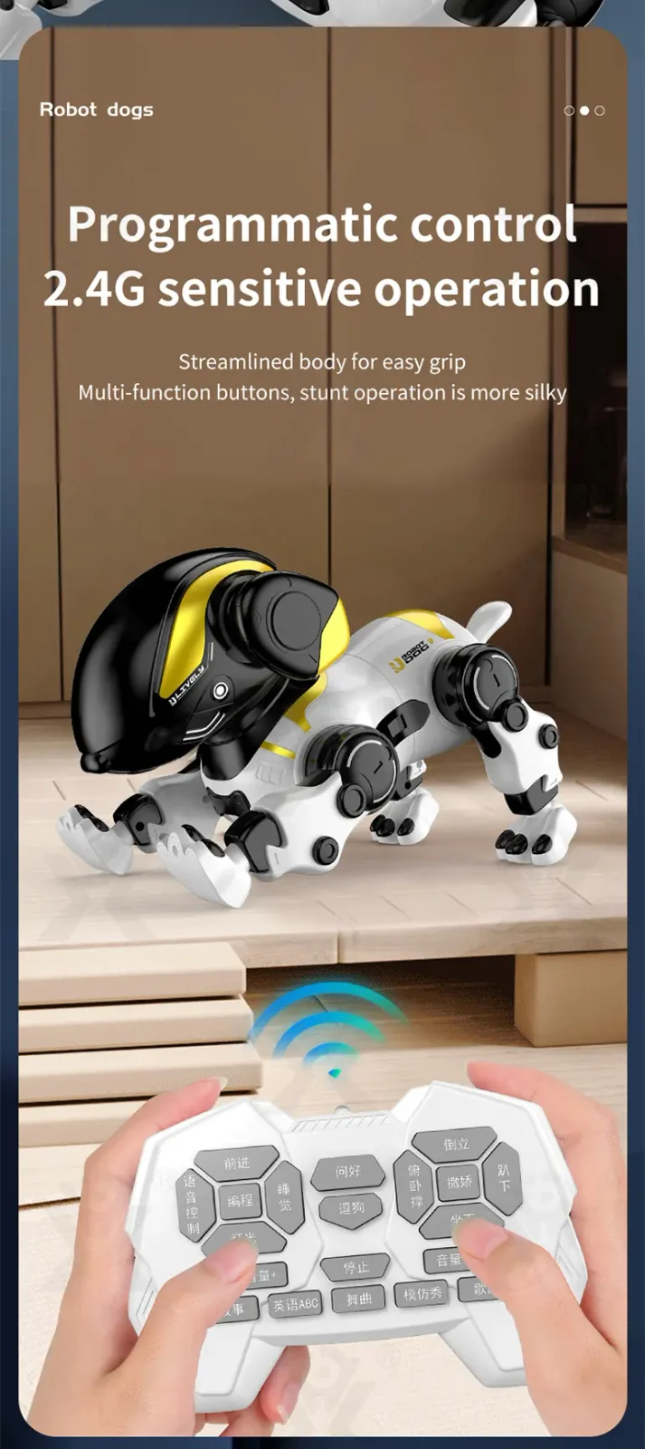 Smart Robot Dog Toy with Voice Control, Remote Control, LED Eyes, Multi-Function Interactive Pet · TV10040 · detail image 5 of 11