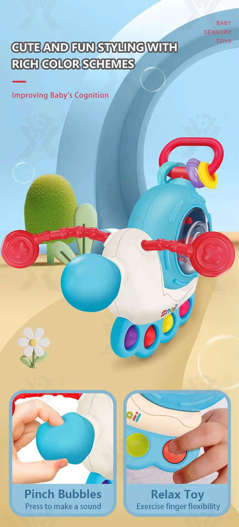 Snail Sensory Toys, Round-Edge Design · TV10056 · detail image 4 of 8