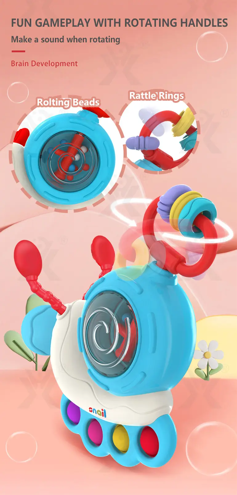 Snail Sensory Toys, Round-Edge Design · TV10056 · detail image 5 of 8