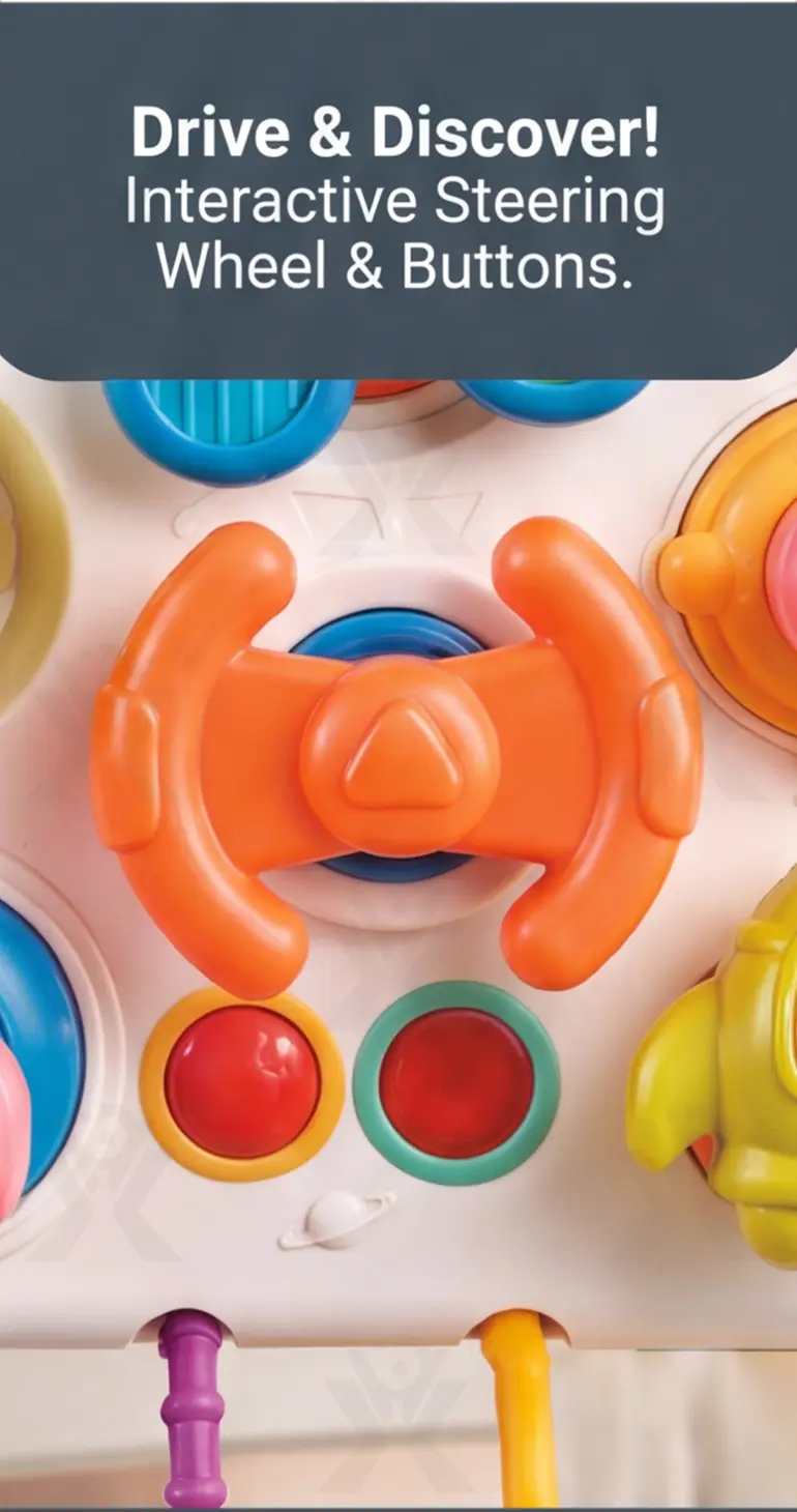 Montessori Busy Board Toys, Spinning, Sliding & Fine Motor Skill Activities Learning Toy · TV10047 · detail image 3 of 9