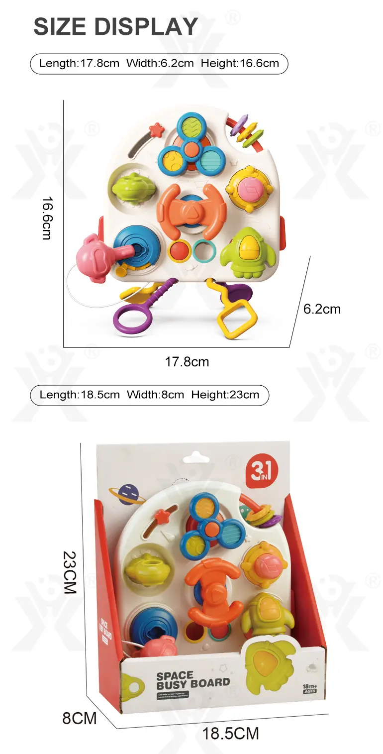 Montessori Busy Board Toys, Spinning, Sliding & Fine Motor Skill Activities Learning Toy · TV10047 · detail image 9 of 9