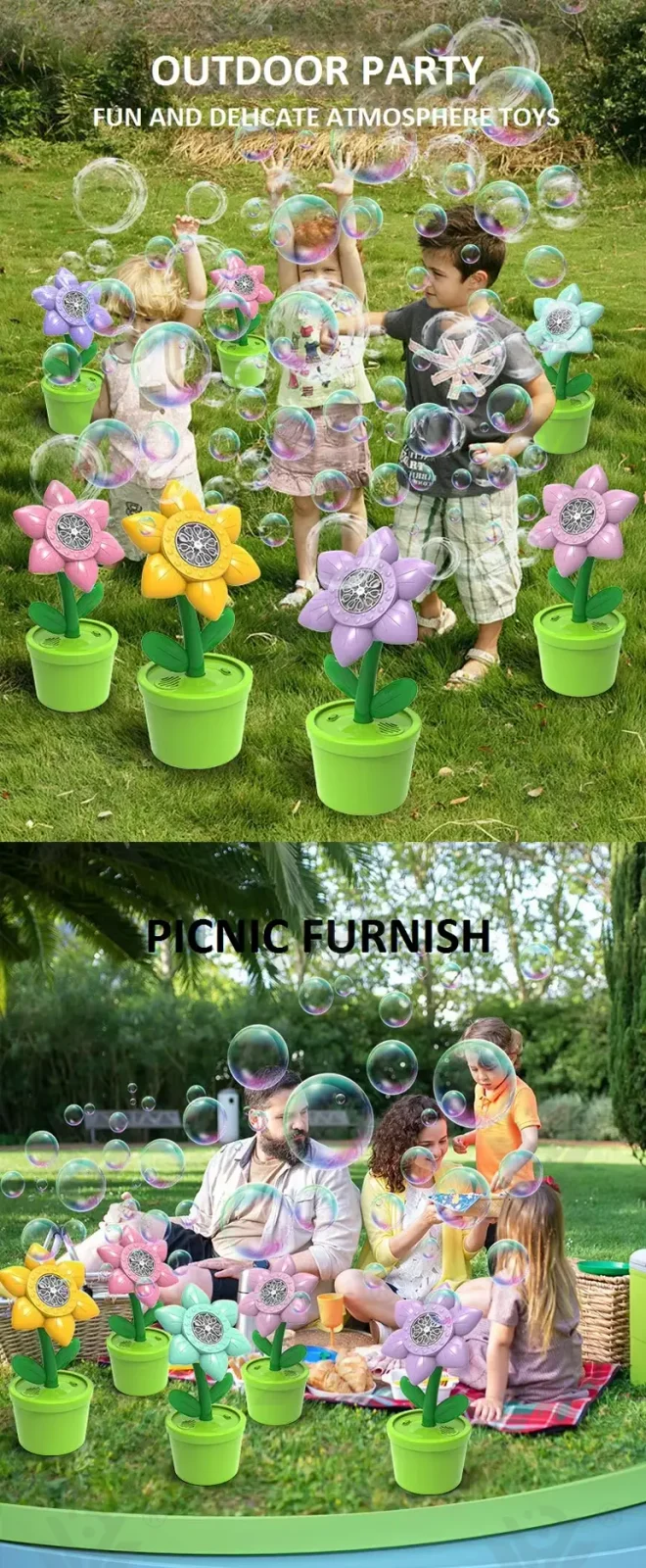 Sunflower Bubble Machine with Music & Lights for Kids · TV10017 · detail image 4 of 6