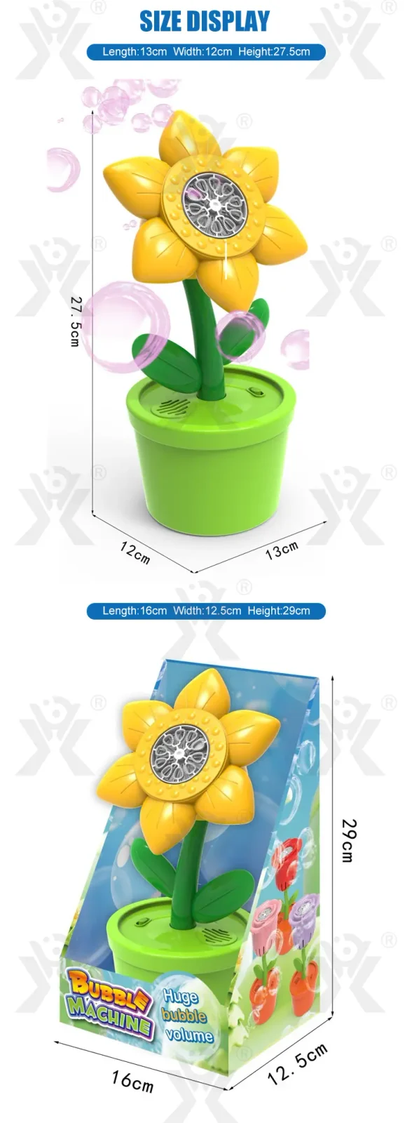Sunflower Bubble Machine with Music & Lights for Kids · TV10017 · detail image 6 of 6
