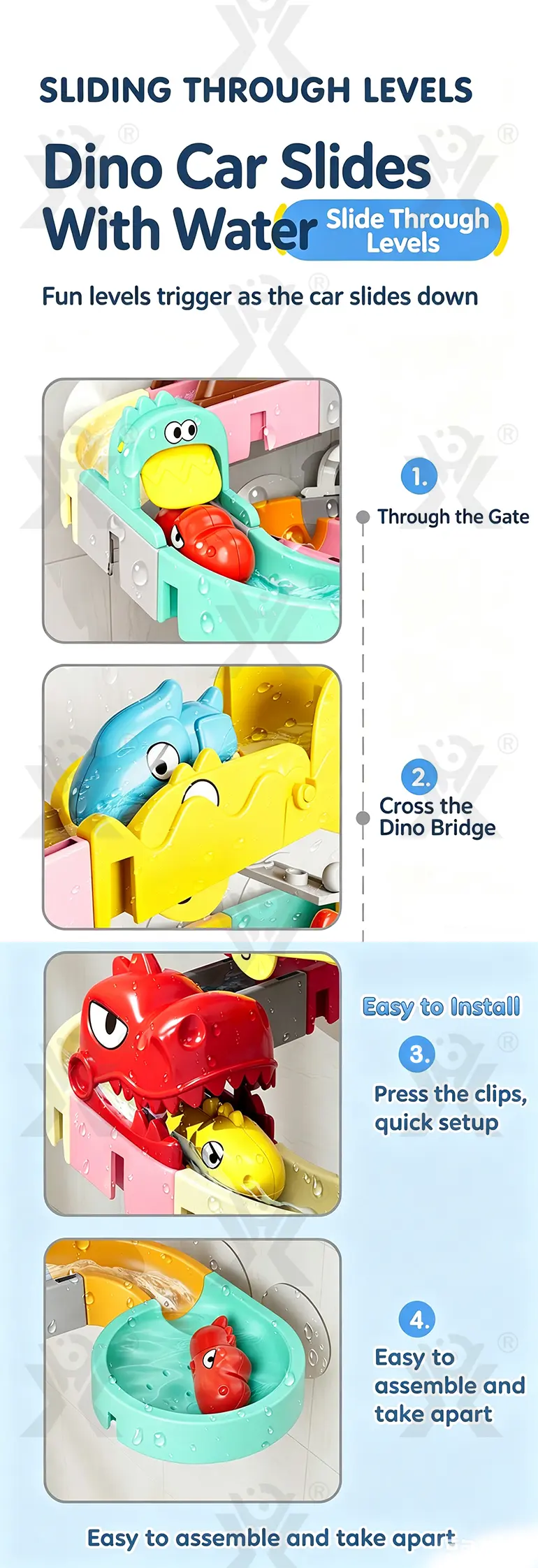 Bath Toys, Water Slide Building Toy for Toddlers · TV10062 · detail image 4 of 10