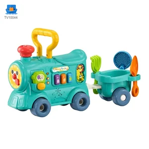 Multifunctional Baby Steam Walker Train Toy, 5-in-1 Activity Ride Toy