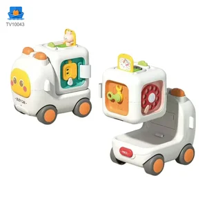 Take-Apart Busy Bus, 6-in-1 Baby Activity Cube Bus Toy with Lights & Music