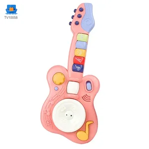 LEDライト&サウンド、インタラクティブ早期学習用品付きキッズギター玩具